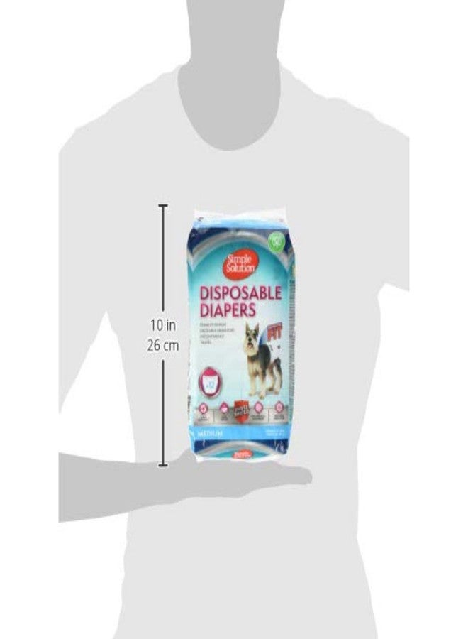 Simple Solution True Fit Disposable Dog Diapers for Female Dogs, Super Absorbent with Wetness Indicator,Adjustable Fur Friendly Fasteners for Comfortable Fit, Medium Size 38-58cm Waist (12 Pack) - Image 3